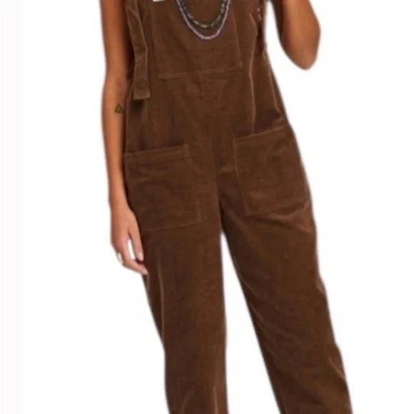 Limited Edition Lucy & Yak Brown Corduroy Dungarees UK 20L/ US 16L - Picture 1 of 9